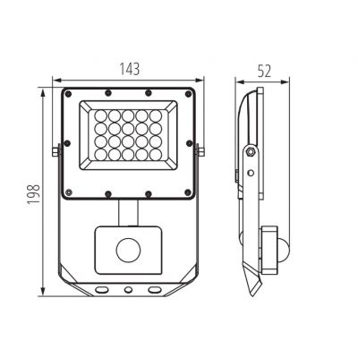 Naświetlacz LED z czujnikiem ruchu ACETE 20W IP44 ciepły/neutralny/zimny 38496 KANLUX (38496)